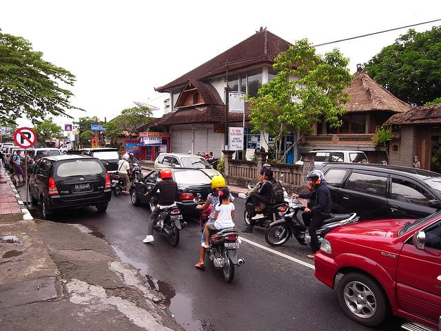 Driving a car in Bali - transport